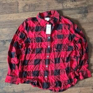 Red and Black Plaid Men's Shirt